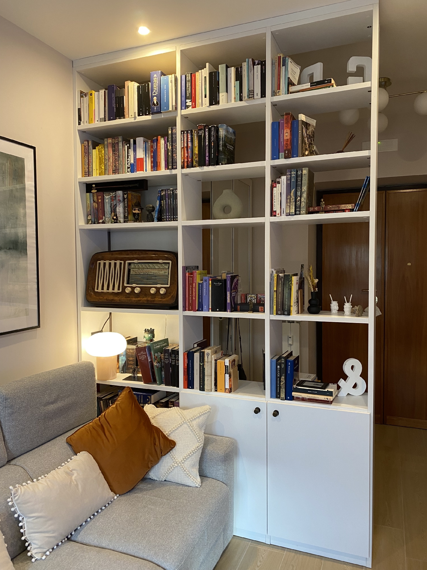 Libreria 2 vani allestimento completo con vano con anta